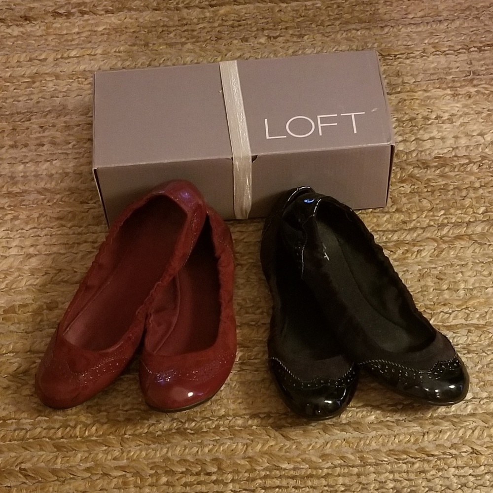 Lot of 2 pairs of Loft Barrett Oxford Ballet Flats